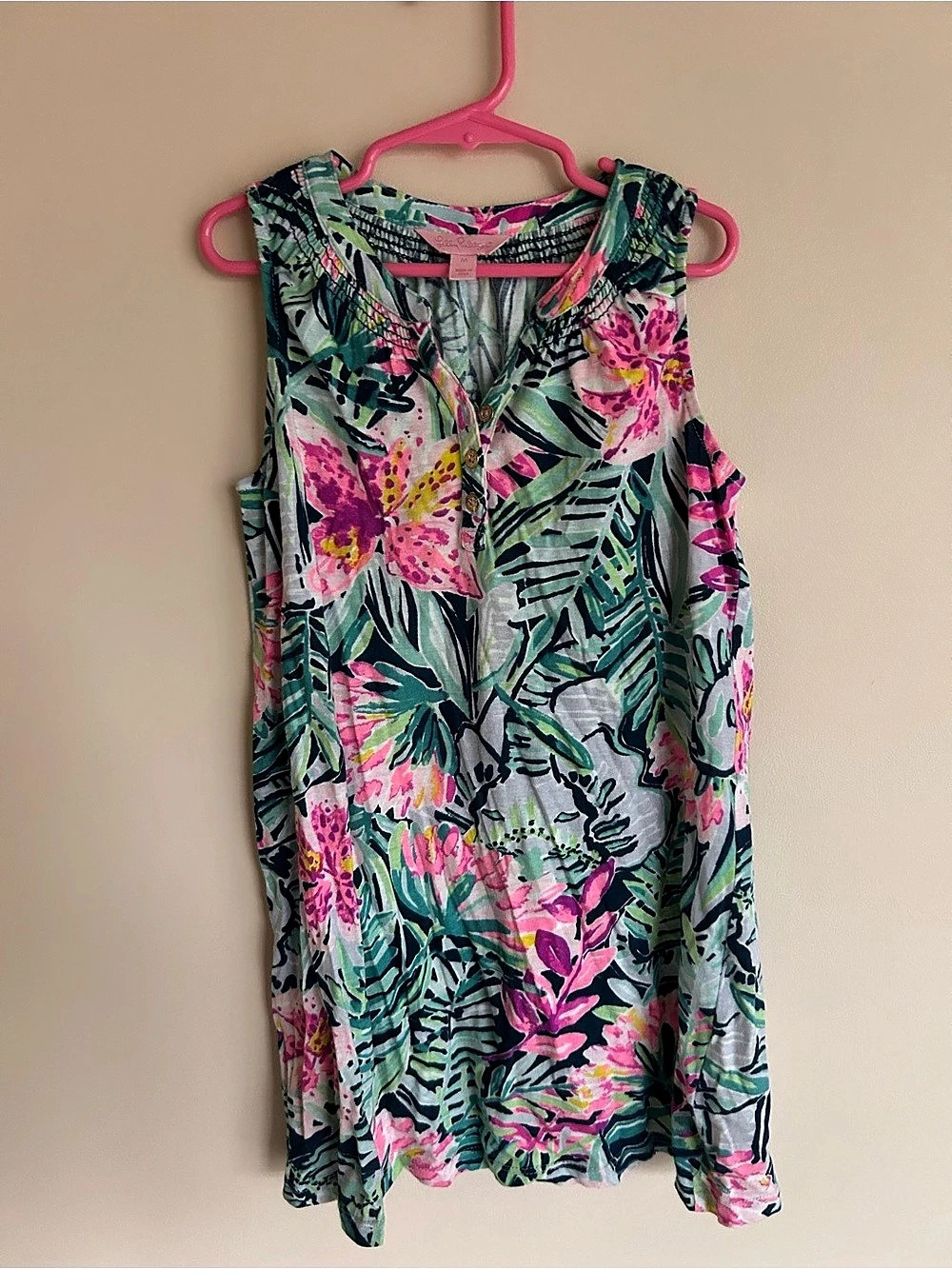 Girls Lilly Pulitzer Dress Green & Pink Size Medium